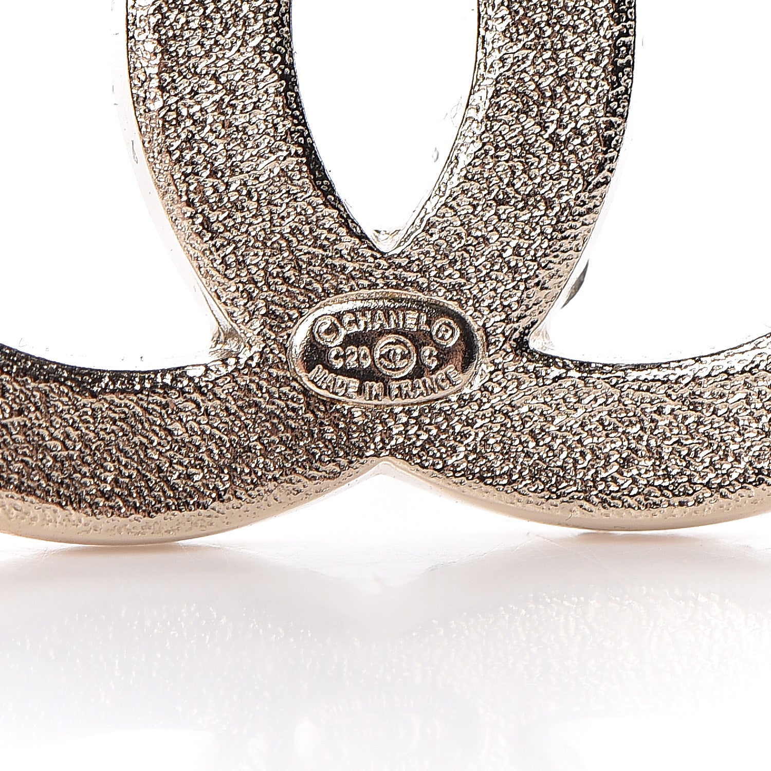 Chanel Crystal CC Brooch Light Gold 4 of 5