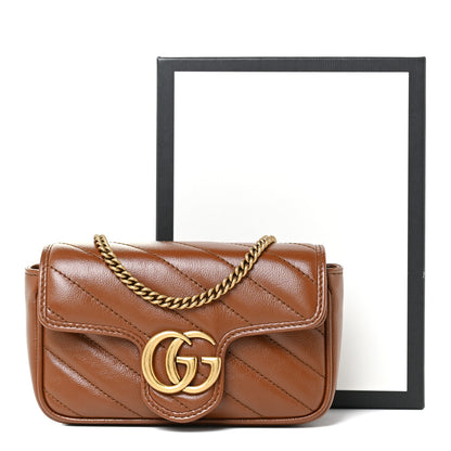 Gucci Azalea Calfskin Matelasse Diagonal Super Mini GG Marmont Shoulder Bag Cuir 13 of 13