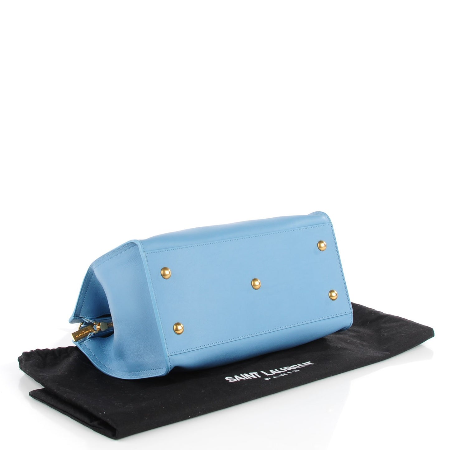 Calfskin Small Classic Y Cabas Blue Glacier