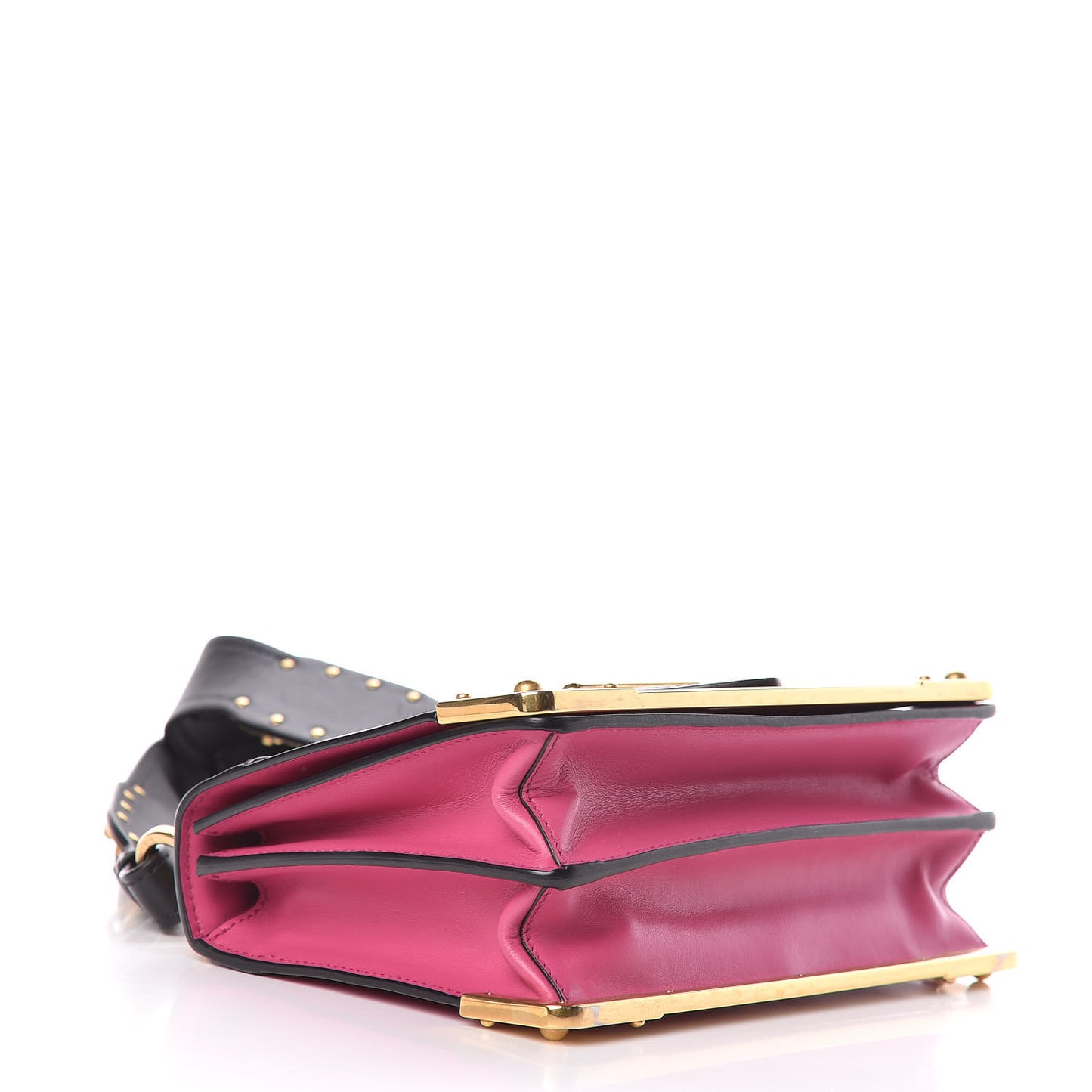 City Calf Saffiano Cahier Bag Fuxia Black
