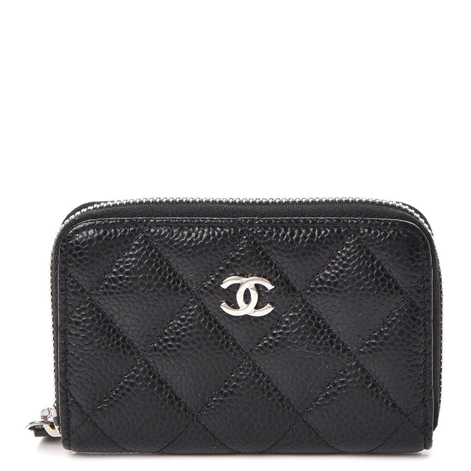 Chanel Caviar Quilted Zip Coin Purse Black 1 of 8