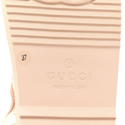 Gucci Rubber Suede Mesh Crystal GG Monogram Womens Isla Dad Sandals 37 Light Powder Skin Rose 6 of 7