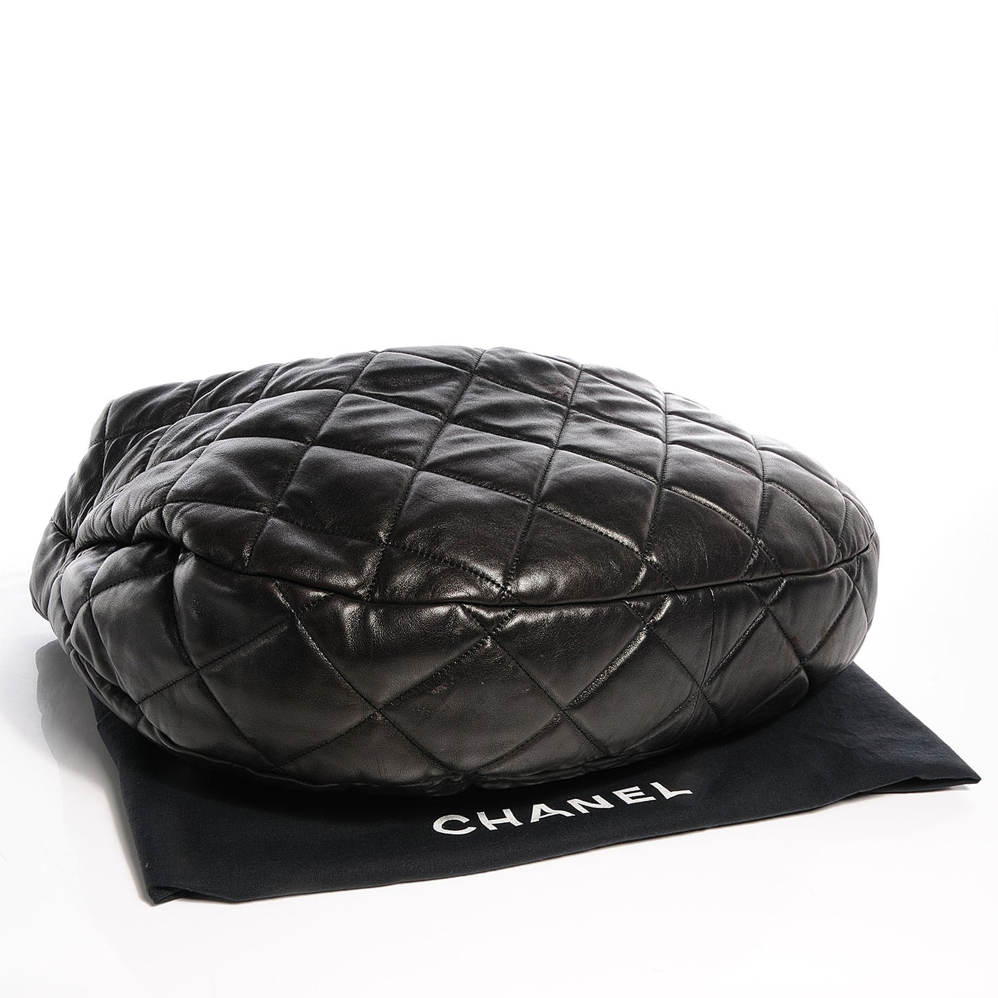 Lambskin Quilted Chain Handles Handbag Black