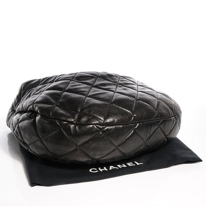 Chanel Lambskin Quilted Chain Handles Handbag Black 4 of 8