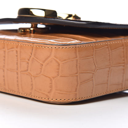 Chloe Calfskin Crocodile Embossed Mini C Bag Autumnal Brown 9 of 10