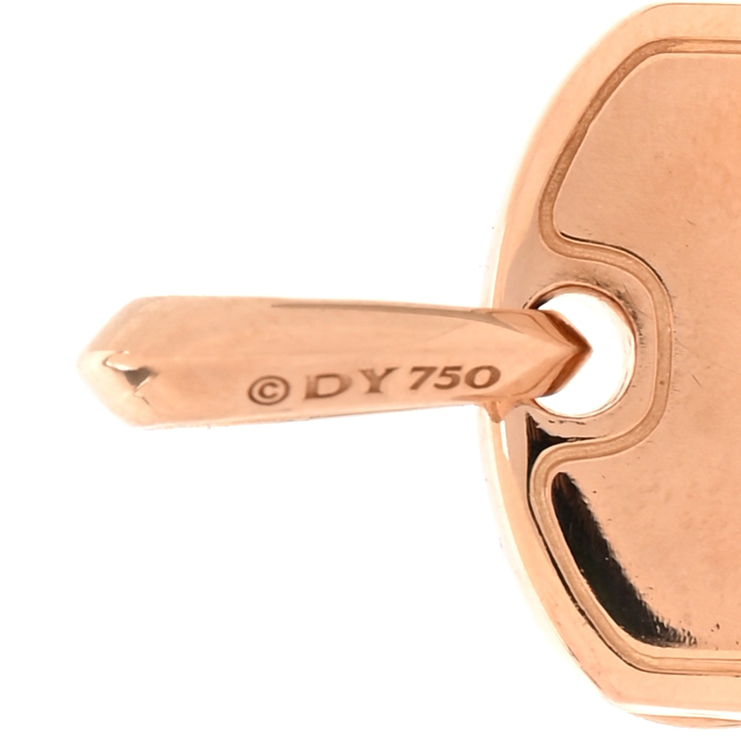 18K Rose Gold 27mm Chevron Dog Tag Pendant