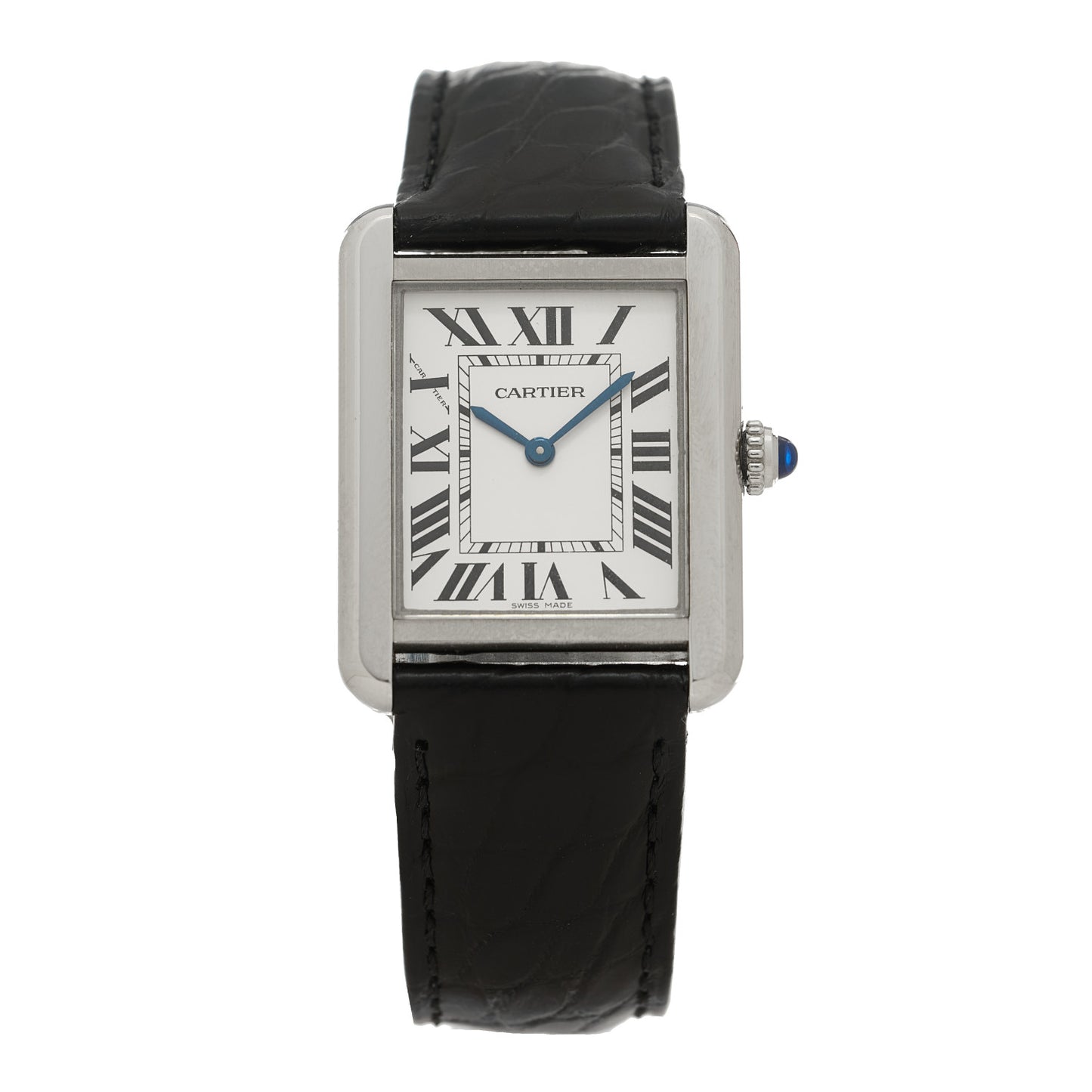 Stainless Steel Alligator 24mm Tank Solo Quartz Watch