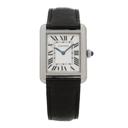 Cartier Stainless Steel Alligator 24mm Tank Solo Quartz Watch 1 of 5