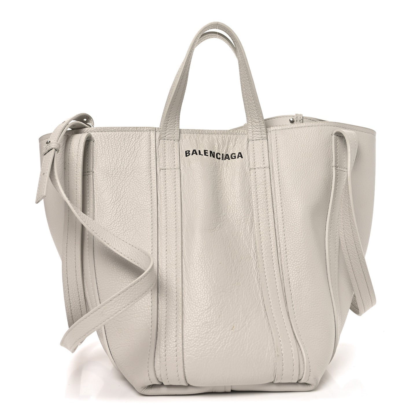 Grained Calfskin XS Everyday North South Shoulder Tote Bag White