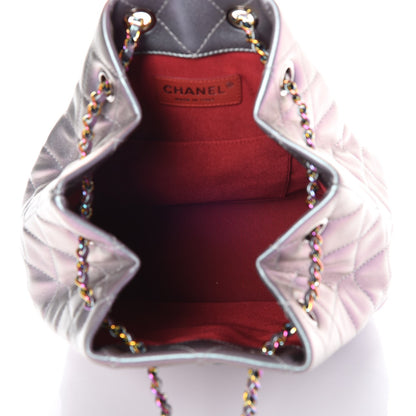Chanel Iridescent Lambskin Calfskin Quilted Gabrielle Backpack Light Purple 6 of 7