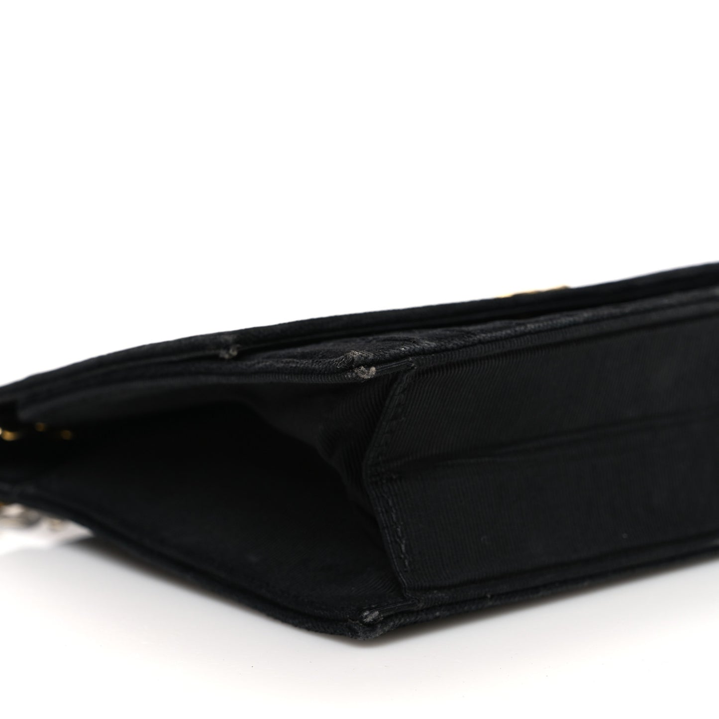 Velvet Vertical Horizontal Quilt Single Flap Black