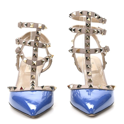 Valentino Garavani Patent Rockstud Ankle Strap 65mm Pumps 36.5 Indaco Poudre 3 of 9