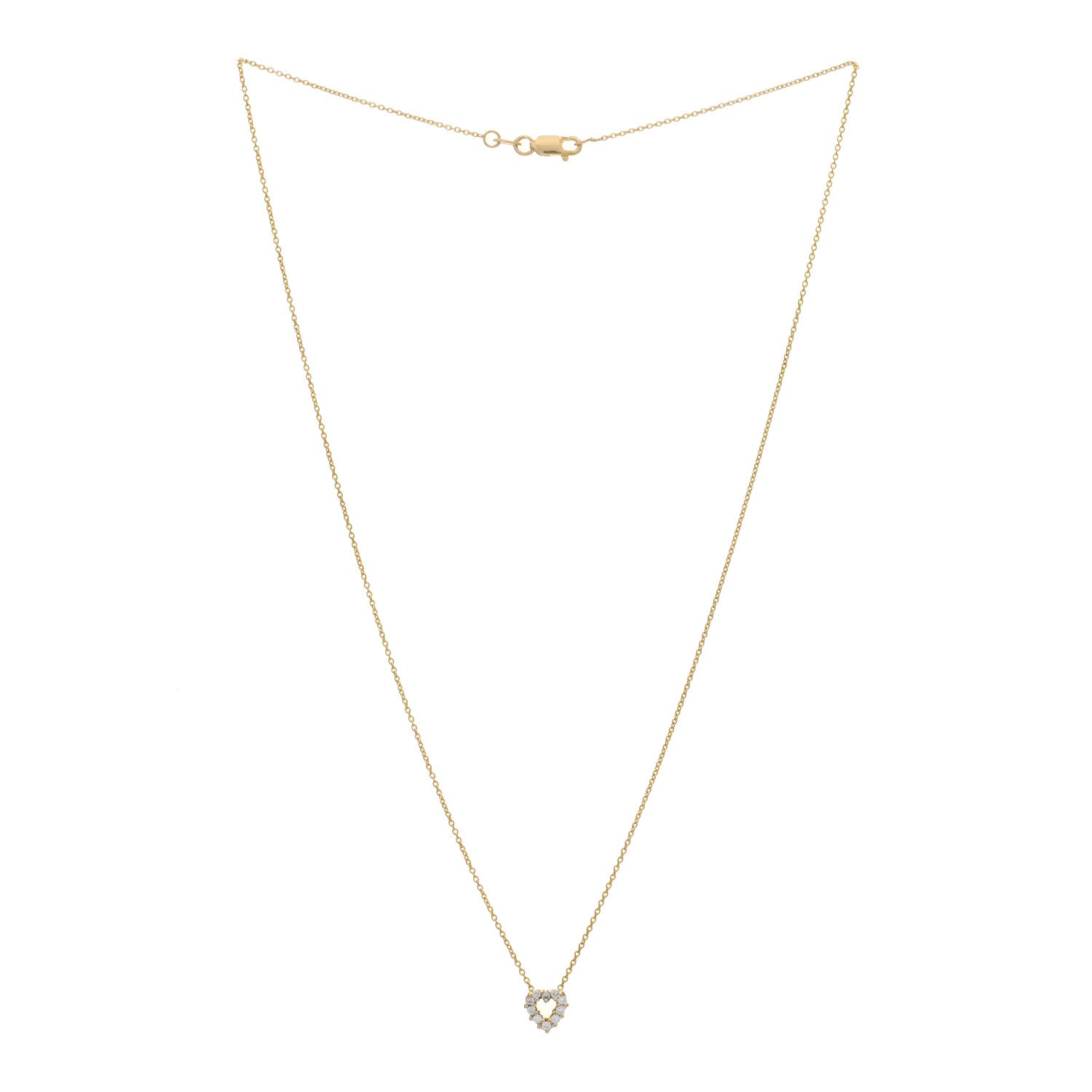 Roberto Coin 18K Yellow Gold Diamond Tiny Treasures Heart Pendant Necklace 2 of 3