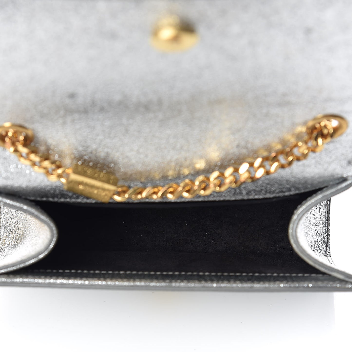 Metallic Calfskin Small Classic Monogram Kate Satchel Pale Gold
