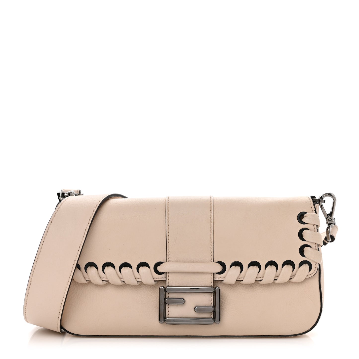 Vitello Dolce Lace Up Baguette Camelia