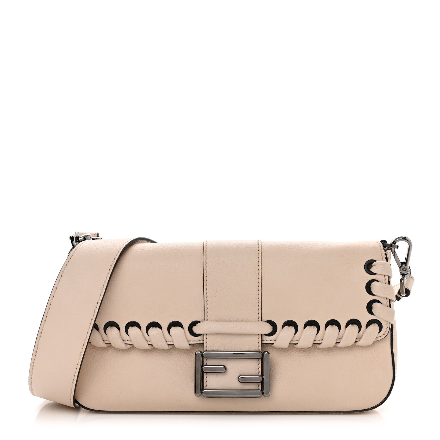 Fendi Vitello Dolce Lace Up Baguette Camelia 1 of 11