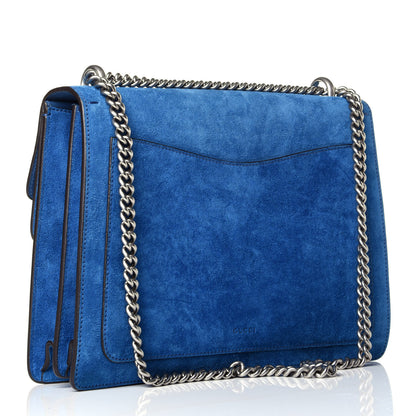 Gucci Suede Medium Dionysus Shoulder Bag Blue 3 of 9