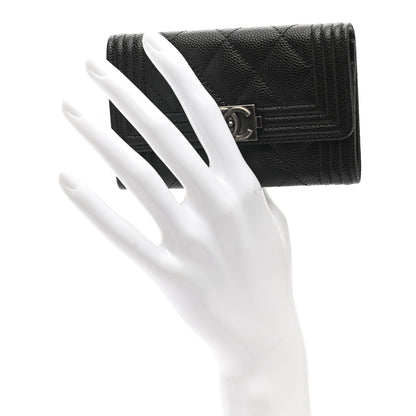 Chanel Caviar Quilted Boy Flap Card Holder Black 2 of 10