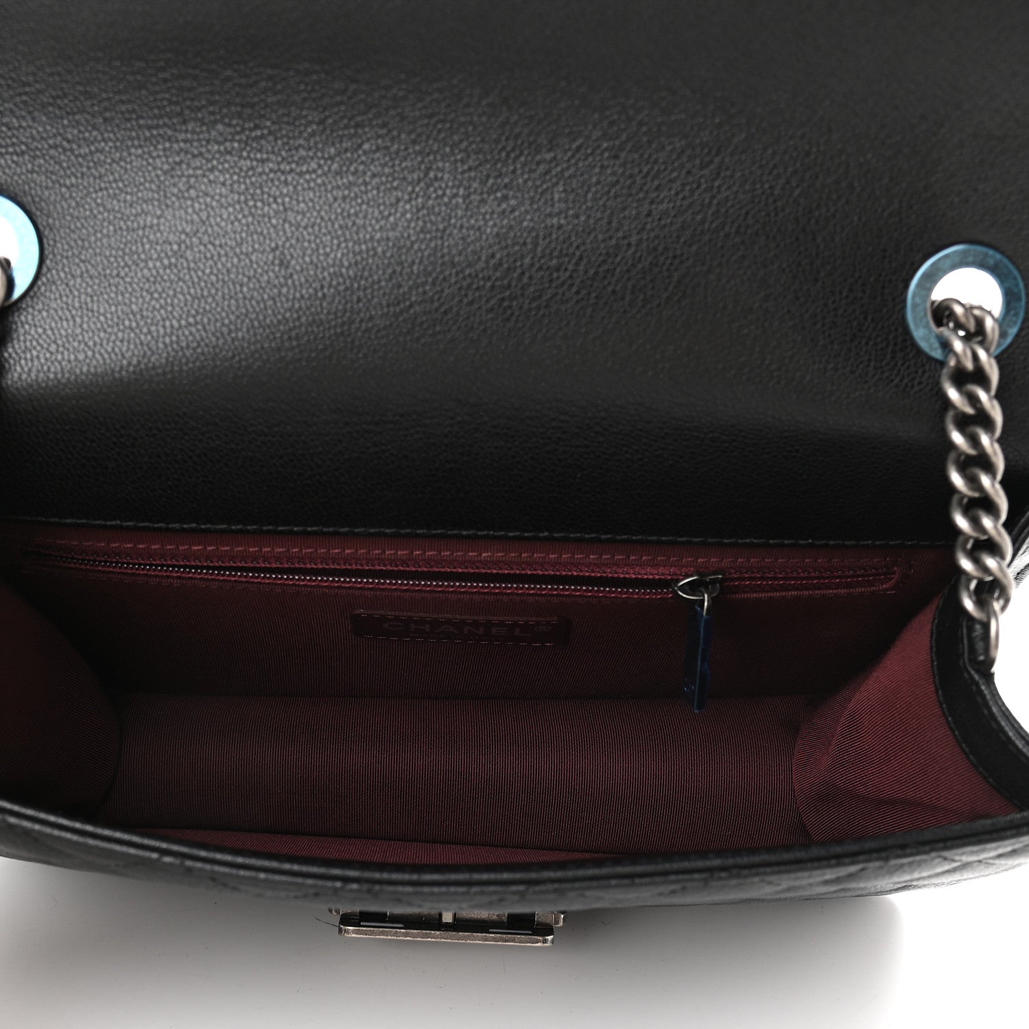 Chanel Goatskin Quilted Small CC University Top Handle Flap Black 5 of 9