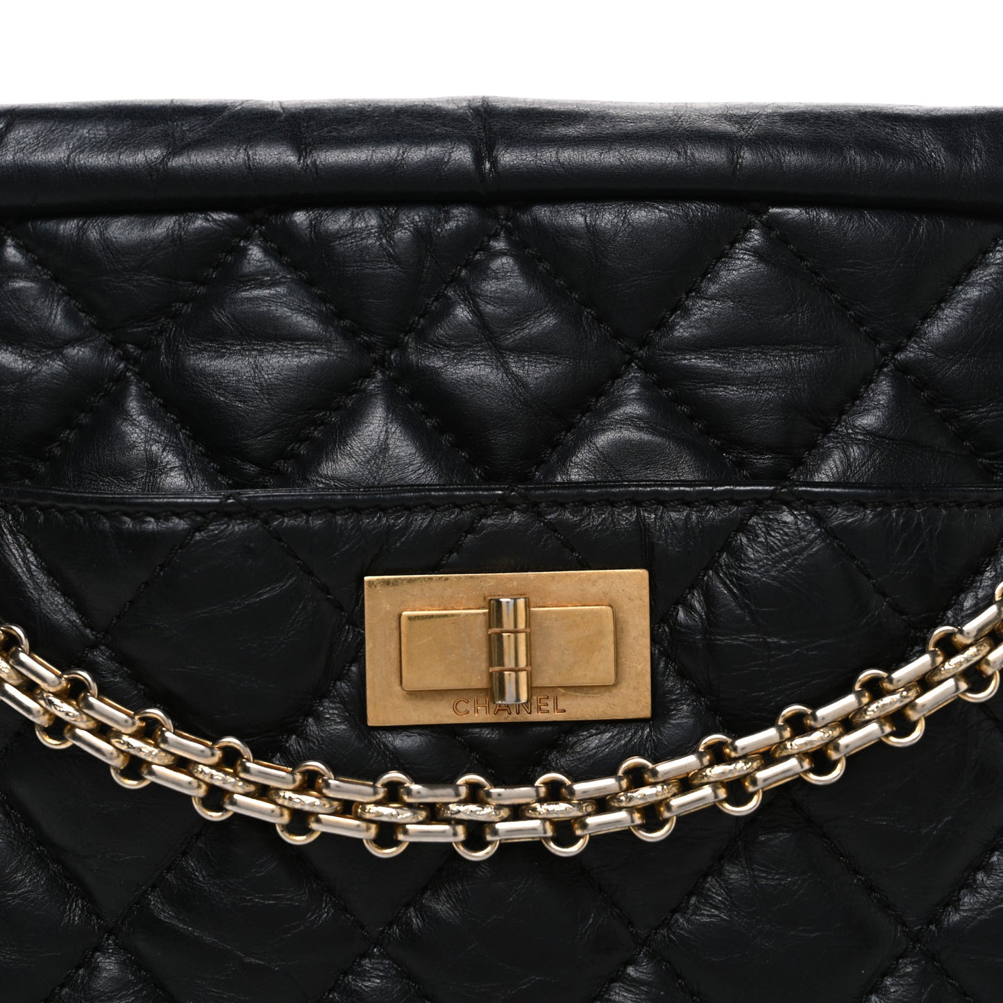 Aged Calfskin Quilted Medium Reissue Camera Case Black
