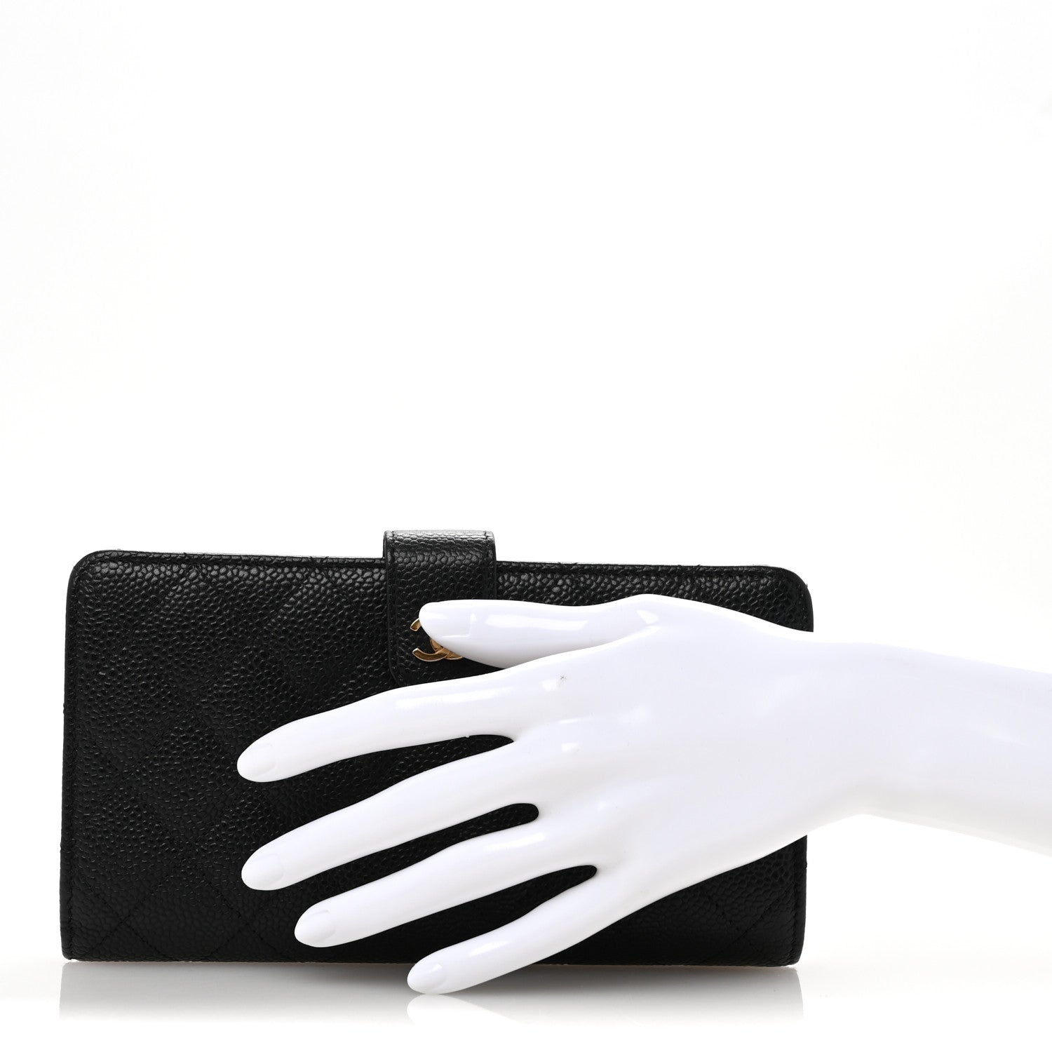 Chanel Caviar Quilted CC French Long Wallet Black 2 of 12