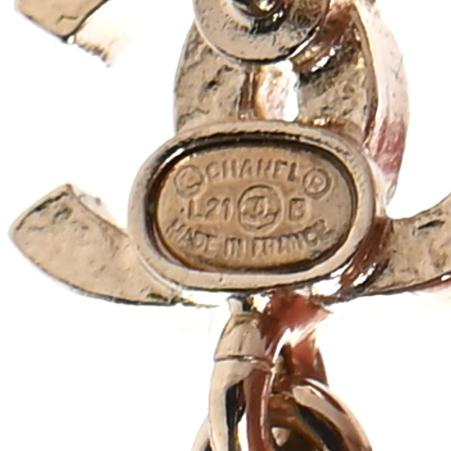 Crystal CC Drop Earrings Gold