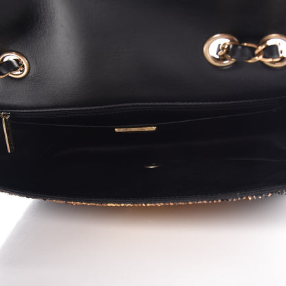 Chanel Sequin Medium Single Flap Bronze Black 5 of 8