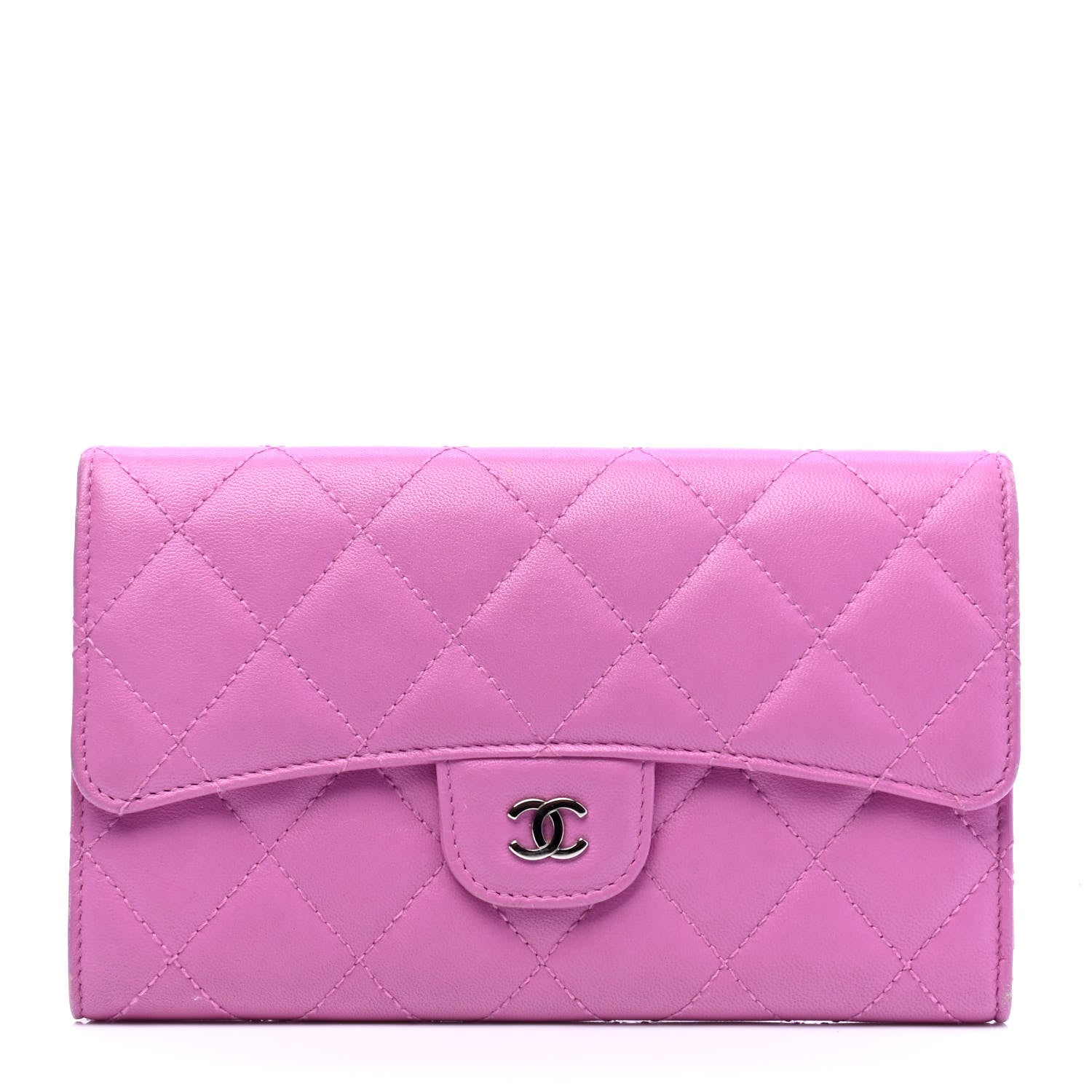Chanel Lambskin Quilted Large Flap Wallet Violet 1 of 7
