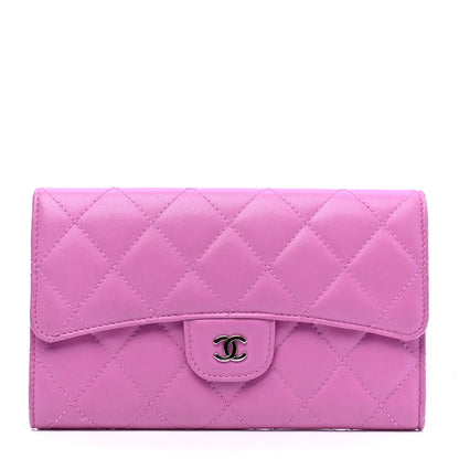 Chanel Lambskin Quilted Large Flap Wallet Violet 1 of 7
