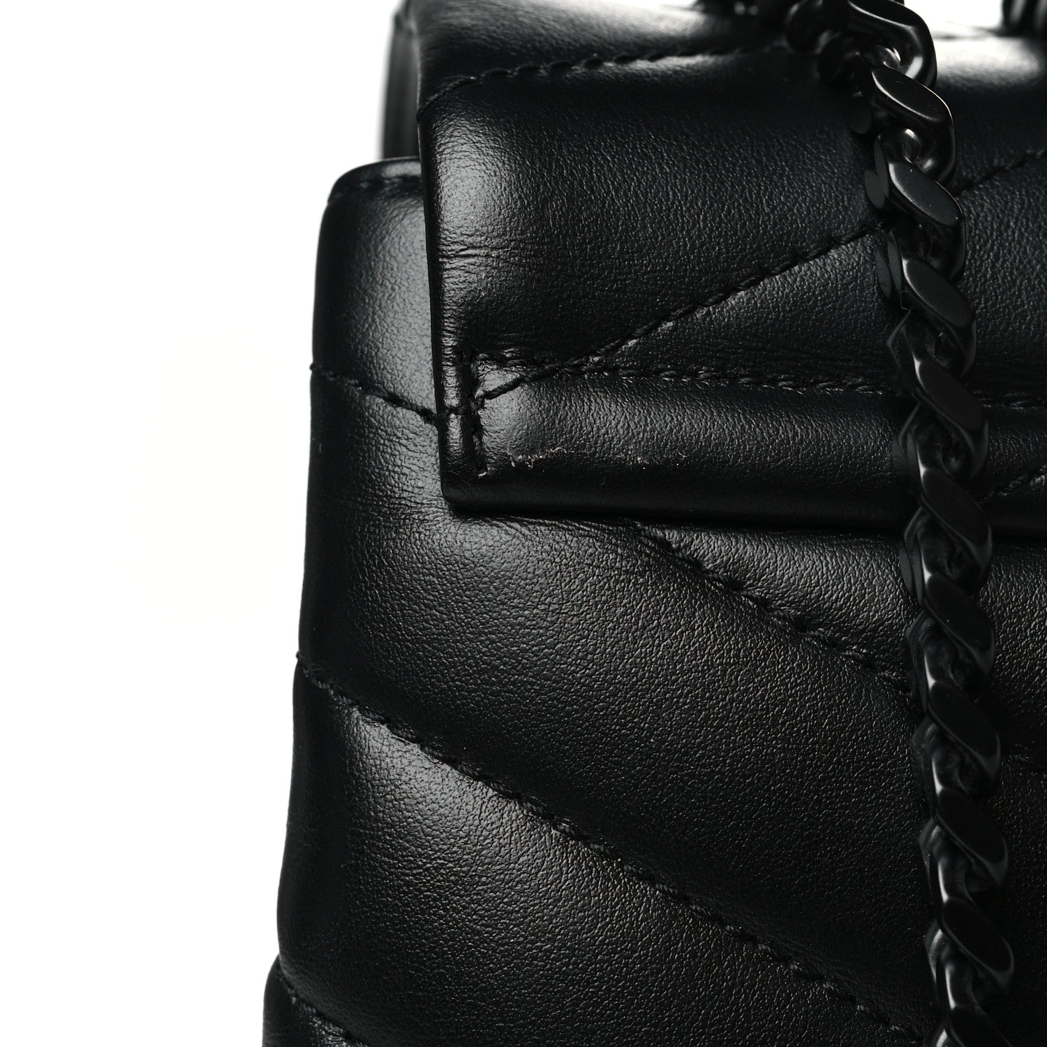 Saint Laurent Calfskin Y Quilted Monogram Monochrome Large Loulou Chain Satchel Black 11 of 11