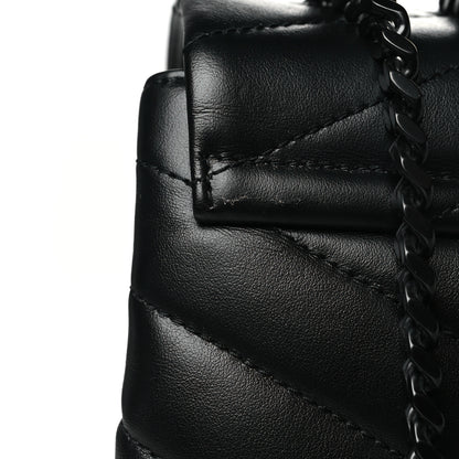 Saint Laurent Calfskin Y Quilted Monogram Monochrome Large Loulou Chain Satchel Black 11 of 11