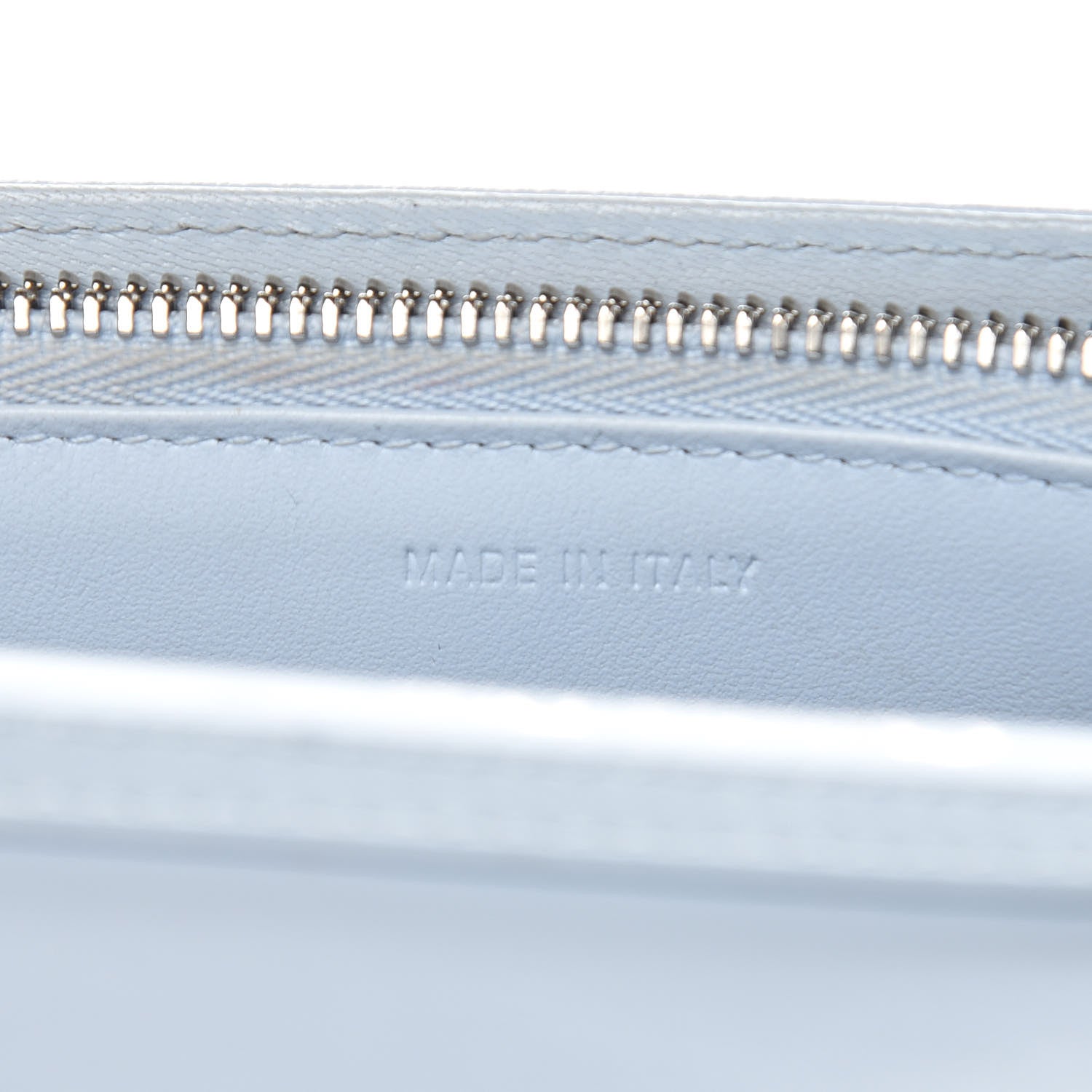 Christian Dior Grained Calfskin Diorama Wallet on Chain Pouch Light Blue 7 of 13