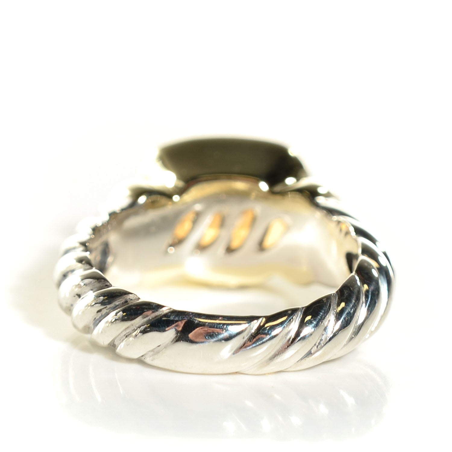 David Yurman Sterling Silver 14K Yellow Gold Citrine 10mm Noblesse Ring 52 6 3 of 6