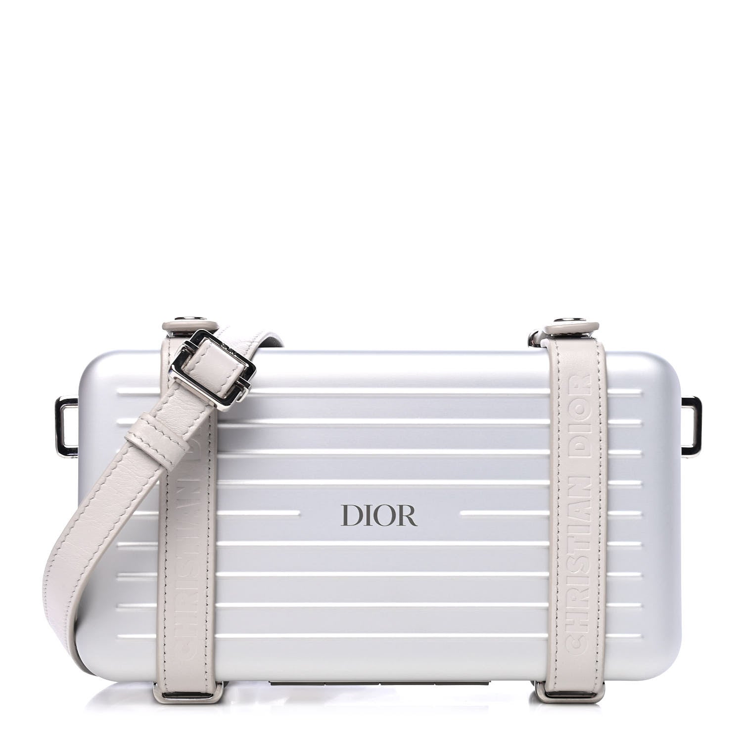 Christian Dior X RIMOWA Aluminum Personal Clutch On Strap Silver 1 of 4