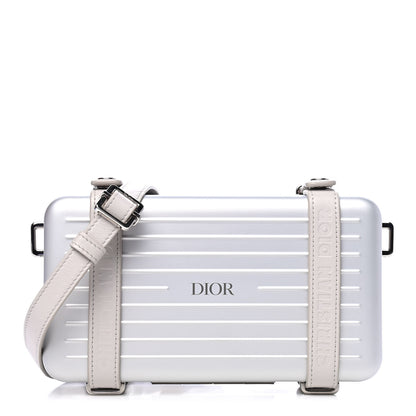 Christian Dior X RIMOWA Aluminum Personal Clutch On Strap Silver 1 of 4