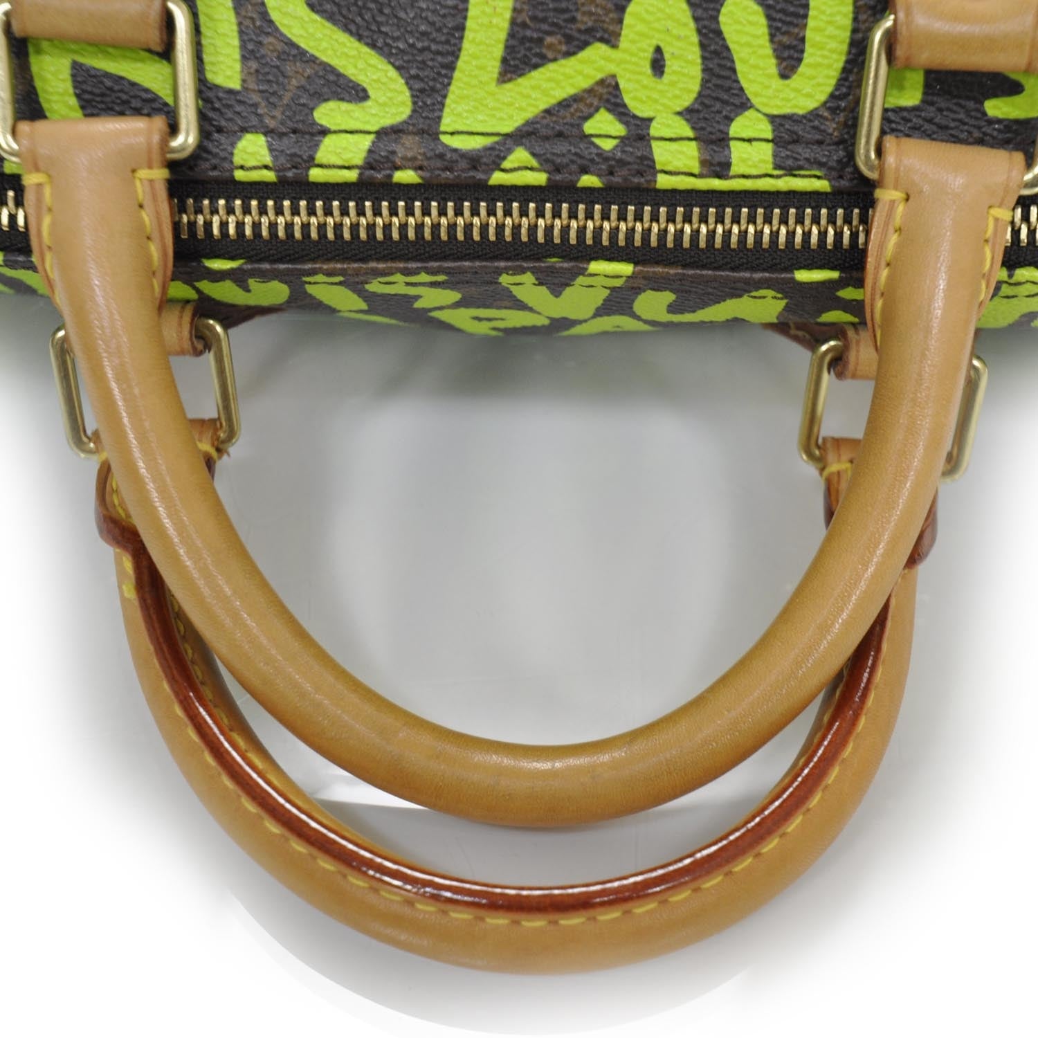 Louis Vuitton Monogram Graffiti Speedy 30 Green 6 of 9