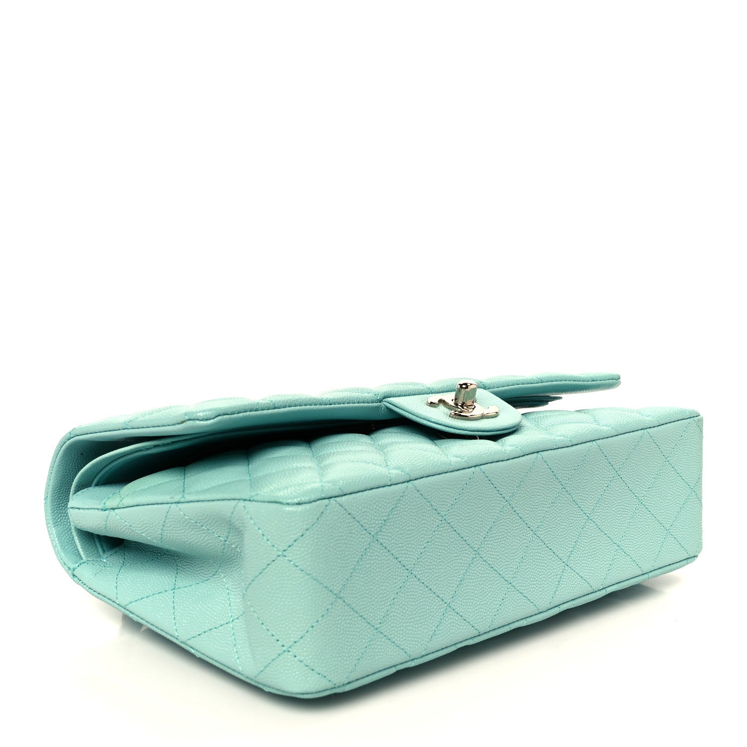 Chanel Caviar Quilted Medium Double Flap Light Blue 4 of 11