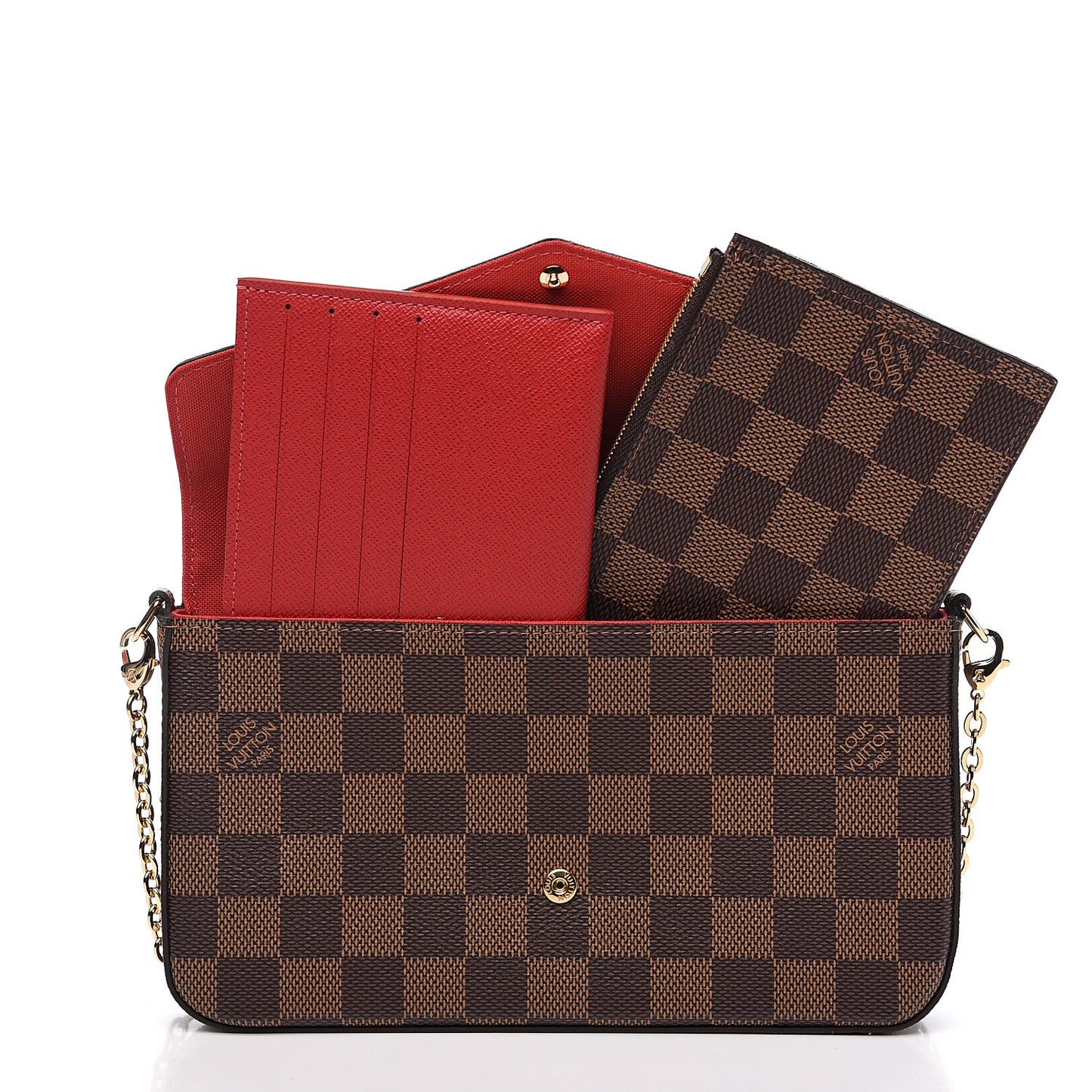 Damier Ebene Pochette Felicie Chain Wallet