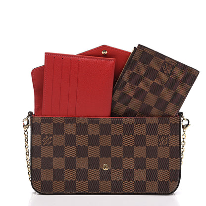 Louis Vuitton Damier Ebene Pochette Felicie Chain Wallet 4 of 11