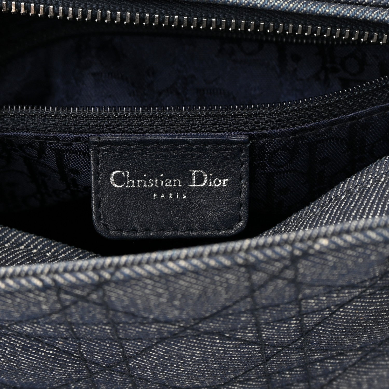 Christian Dior Denim Cannage Medium Lady Dior Black 6 of 21