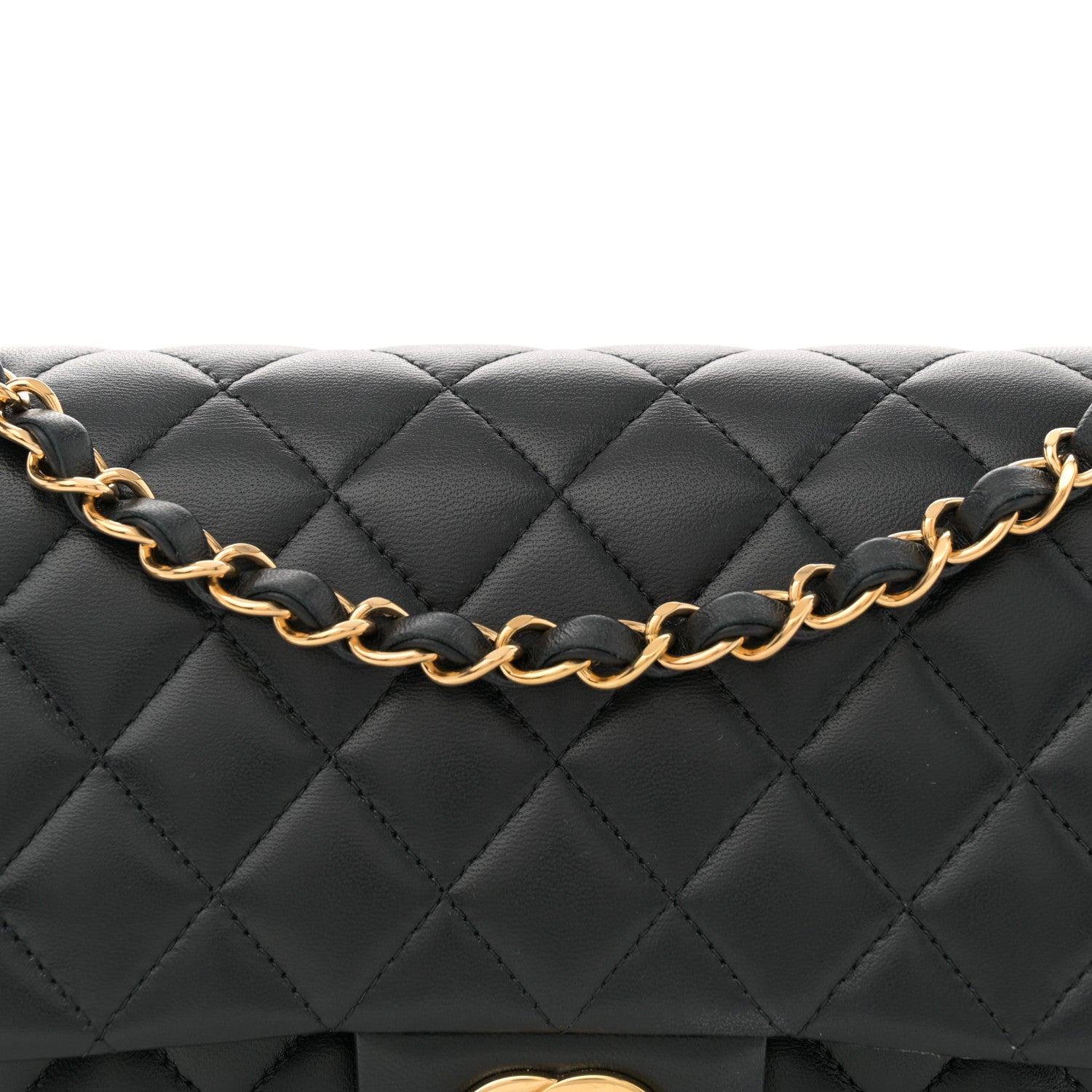 Chanel Lambskin Quilted Medium Double Flap Black 8 of 14