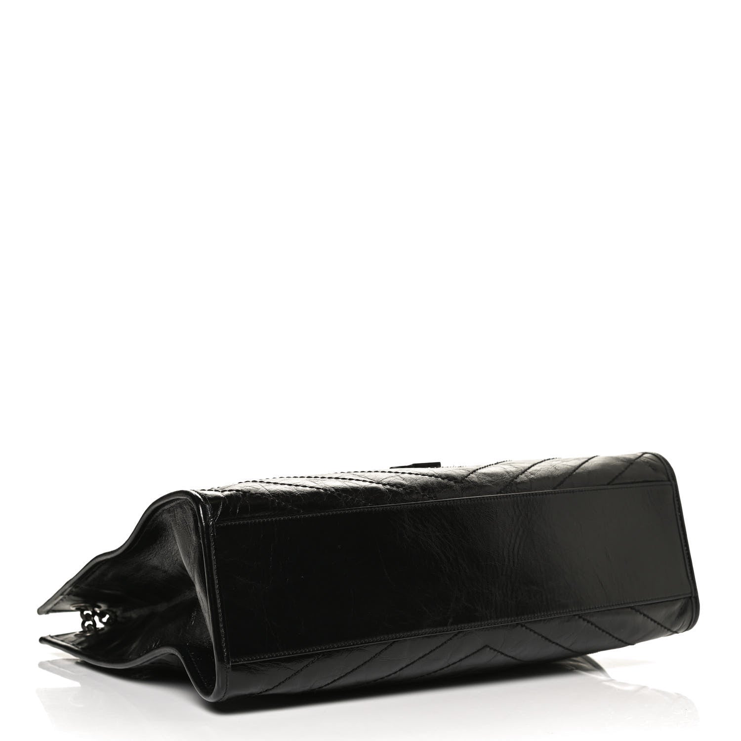 Saint Laurent Crinkled Calfskin Matelasse Monogram Niki Shoulder Bag Black 4 of 11