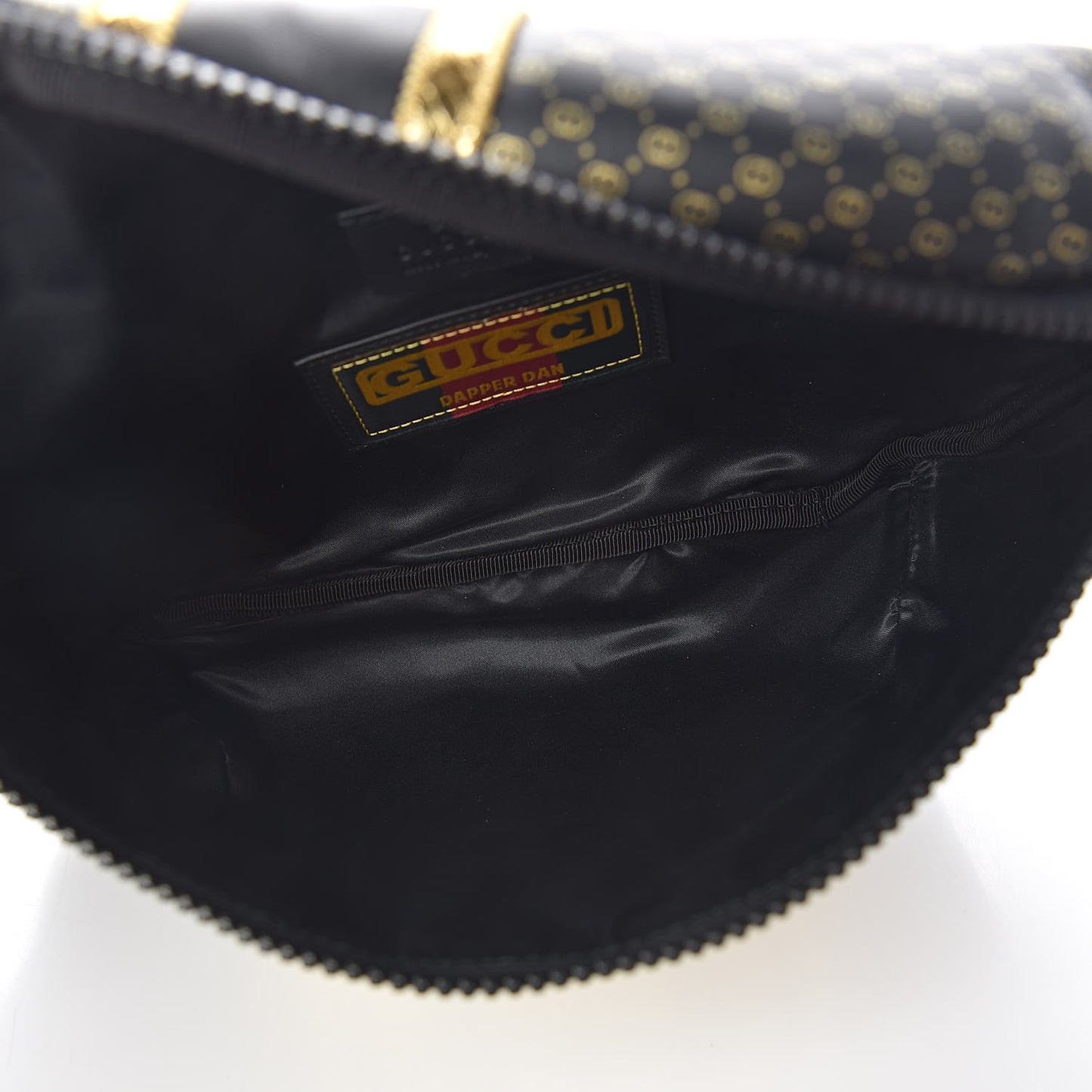 X DAPPER DAN Calfskin Laminated Ayers GG Micro Monogram Mens Belt Bag Black