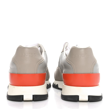 Hermes Calfskin Womens Trail Sneakers 36 Beige Rose Gris Brume 6 of 9
