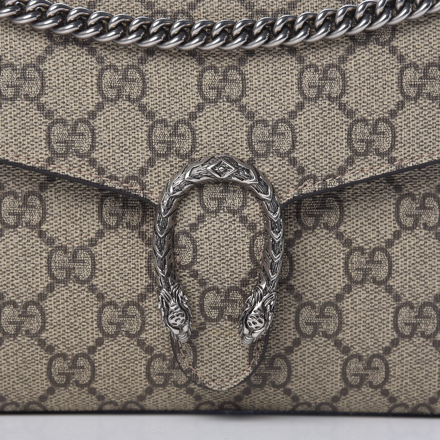 Gucci GG Supreme Monogram Mini Dionysus Chain Wallet Beige Taupe 8 of 11