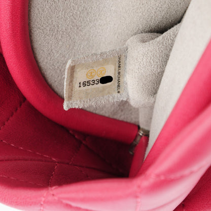 Chanel Lambskin Quilted Clutch Dark Pink 8 of 8