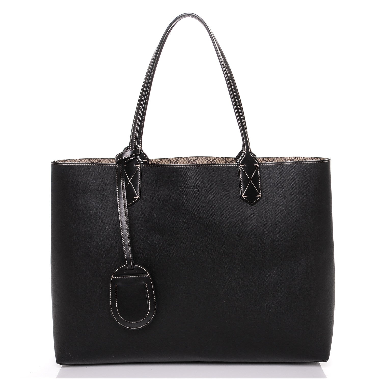 Gucci Calfskin GG Supreme Monogram Medium Reversible Tote Black 2 of 8