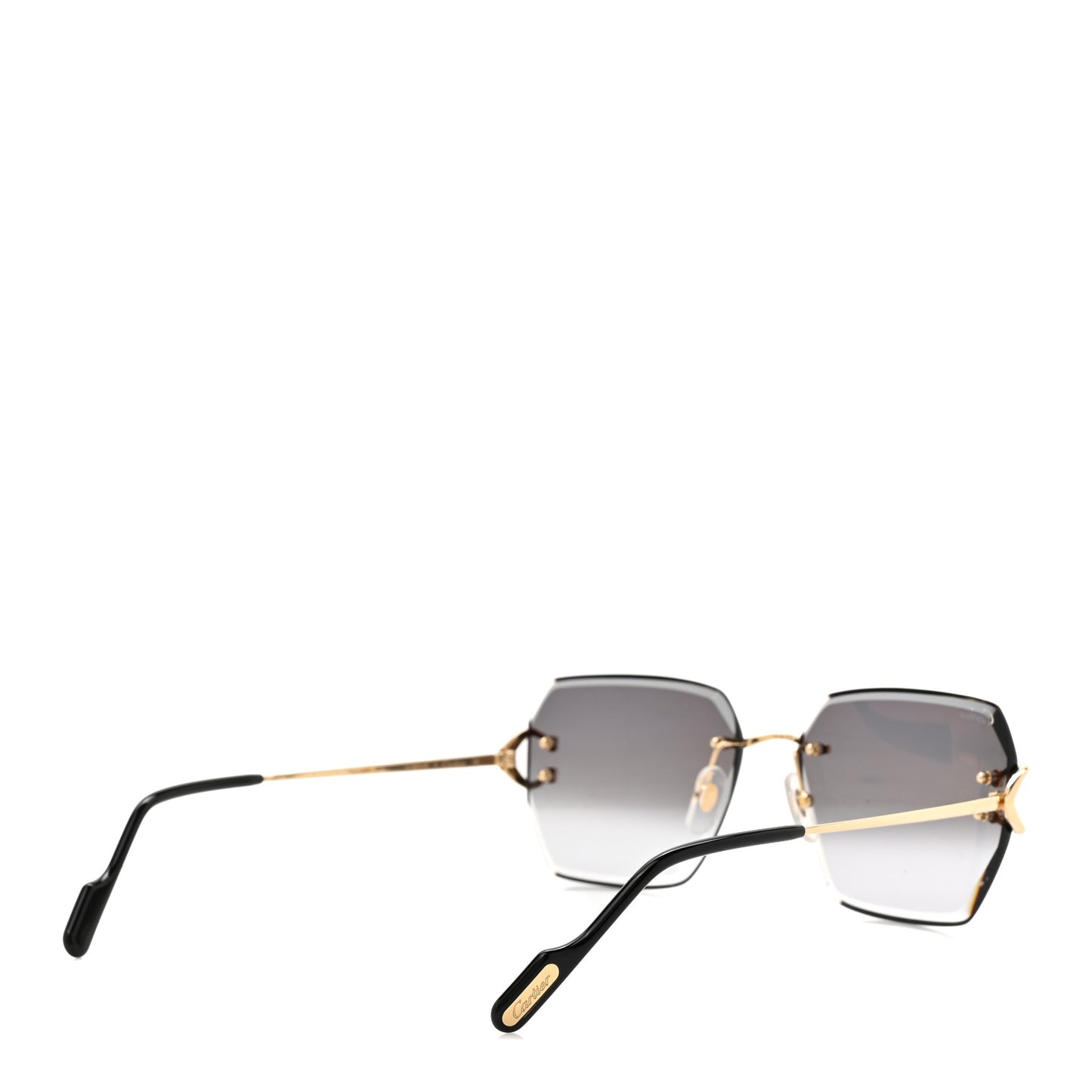 Metal Rimless C Decor Sunglasses CT0468S Gold Grey