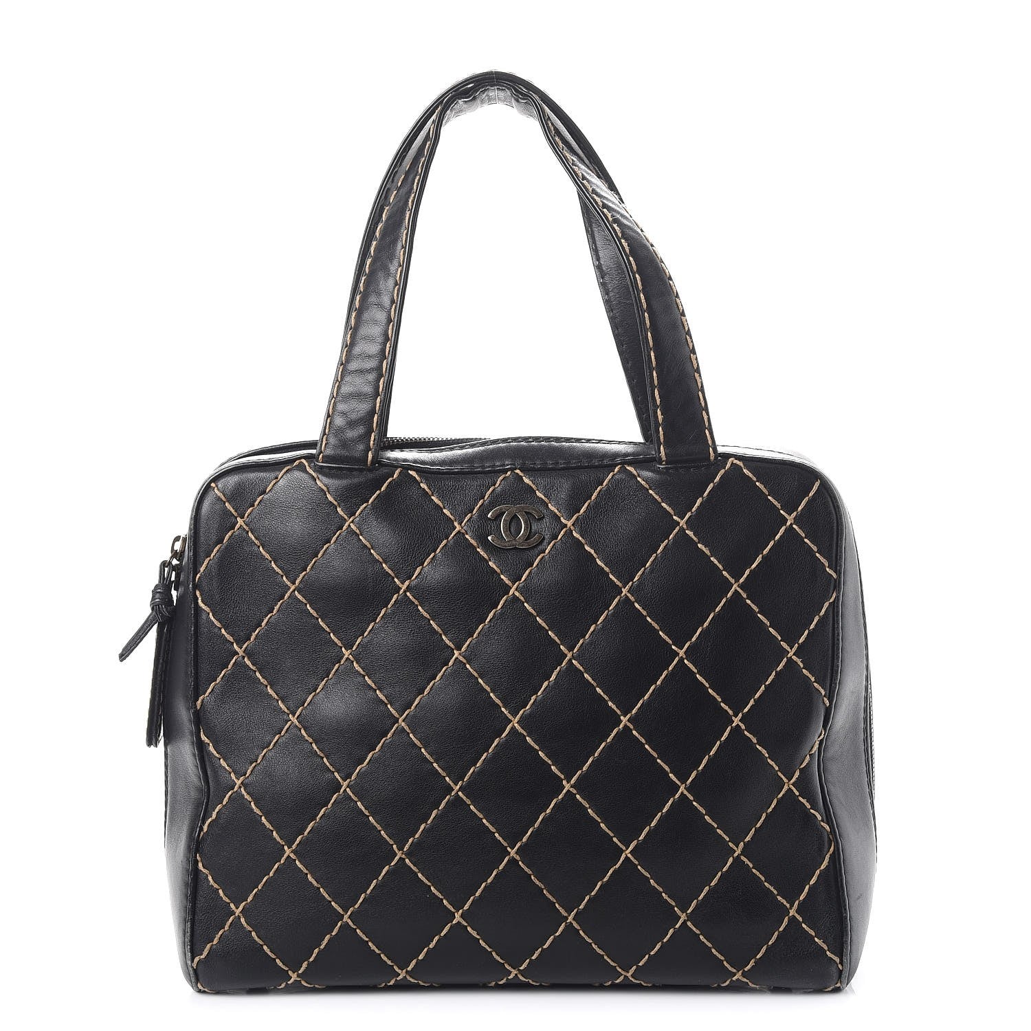 Chanel Calfskin Contrast Stitch Surpique Bowler Black 1 of 15