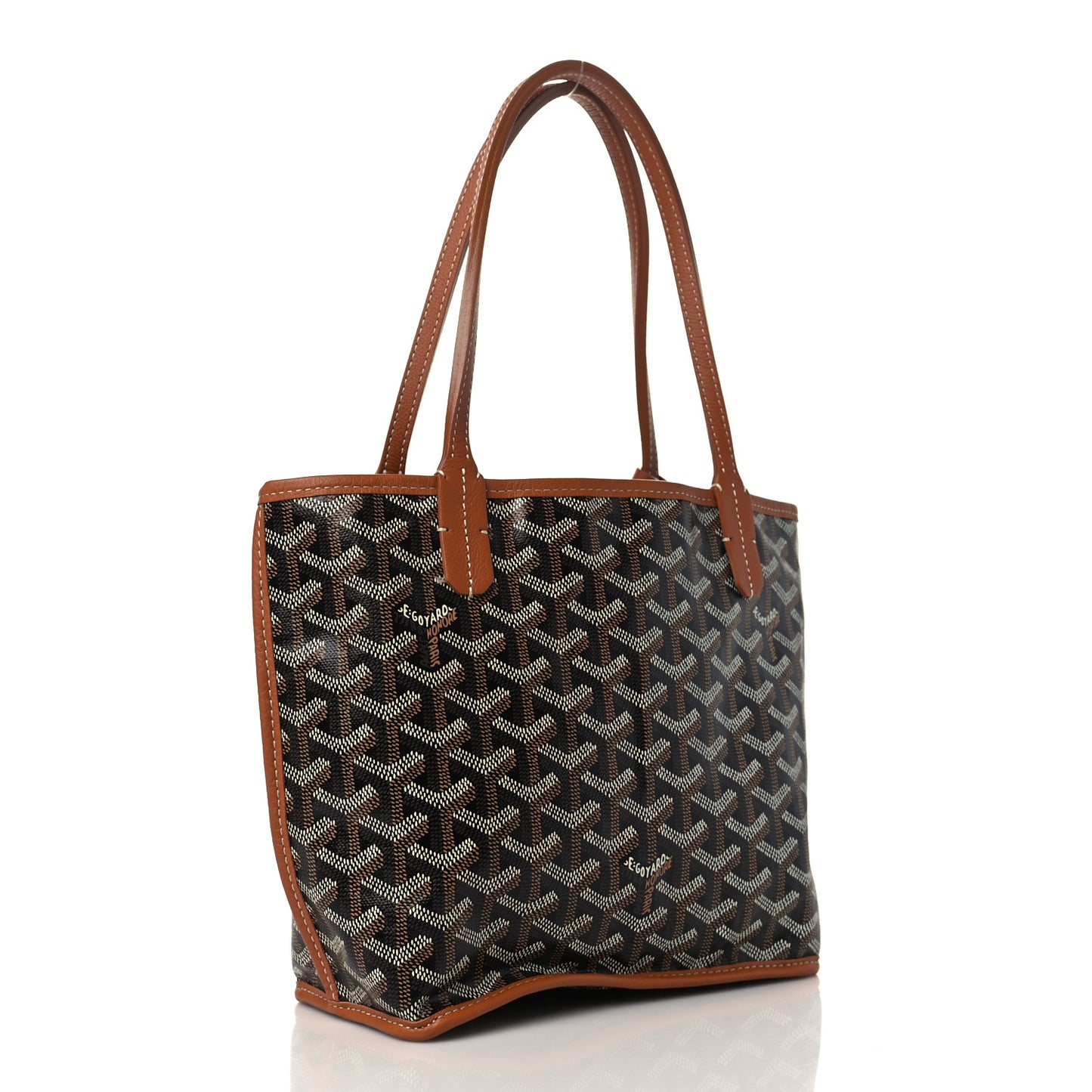 Goyardine Reversible Mini Anjou Black Gold